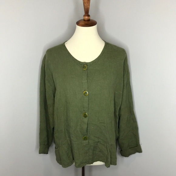 Flax Tops - Flax by Jeanne Engelhart Linen Blouse